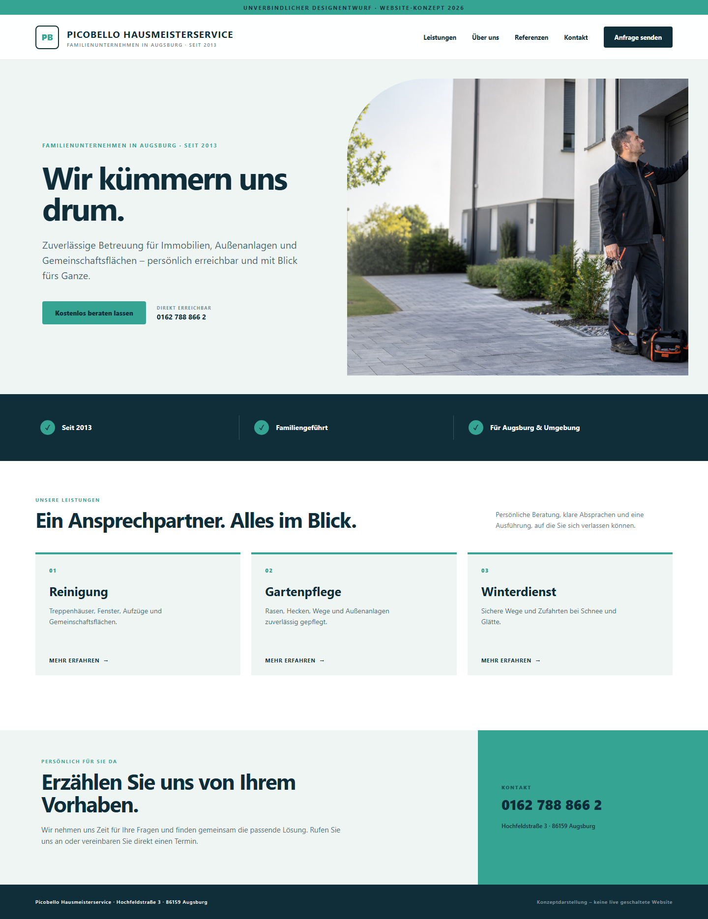 Website-Konzept für Picobello